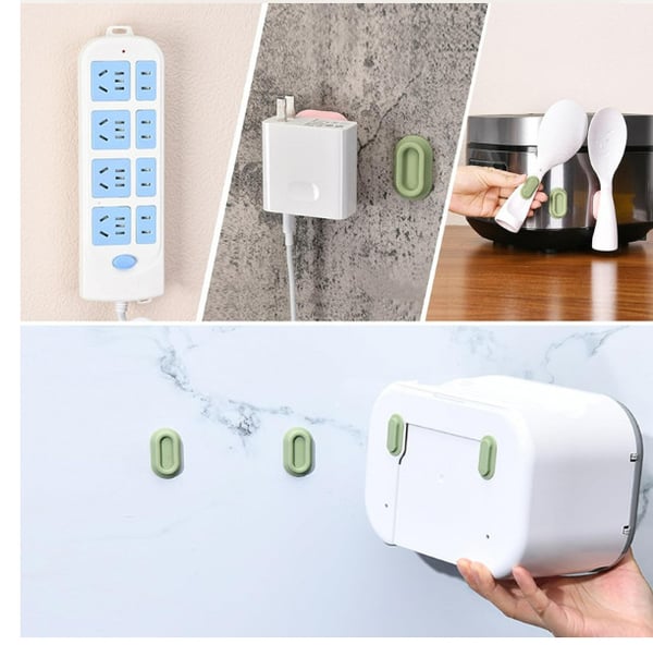 4-pakning magnetisk fjernkontrollholder, silikon TV-fjernkontroll arrangør White