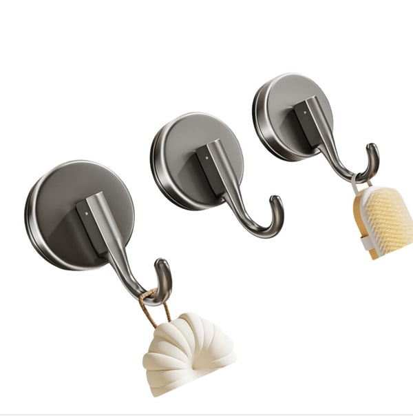 3-pack spårfria sugproppskrokar Grey