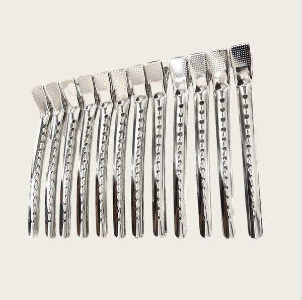Aluminium Hårklemmer 12-pak Silver L