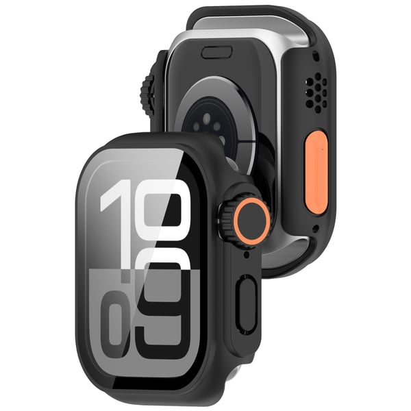 Beskyttelsesdeksel til Apple Watch - Hard PC og herdet glass Black 46 mm