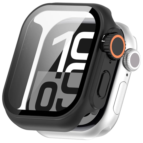 Beskyttelsesdeksel til Apple Watch - Hard PC og herdet glass Black 46 mm