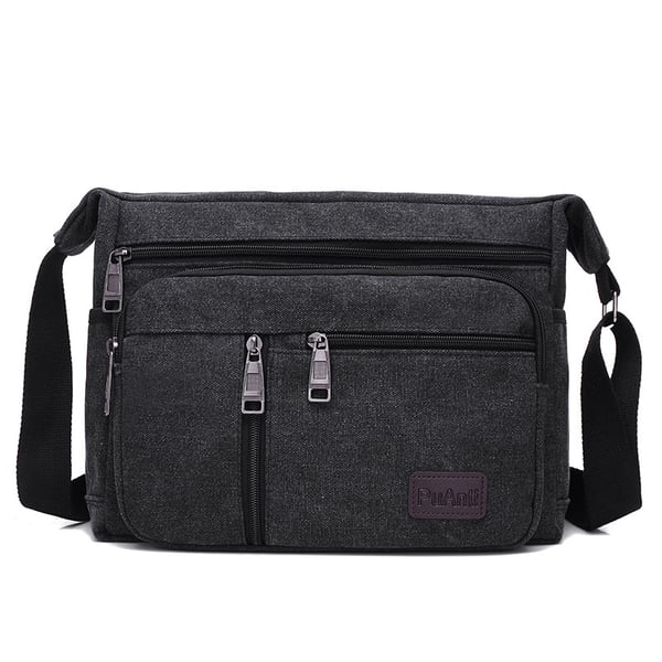 Herre Crossbody-taske i kanvas - Stilfuld og praktisk skuldertaske Black