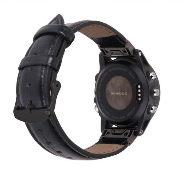 Remme i ekte lær til Garmin Fenix 7X 7S Black 20 mm
