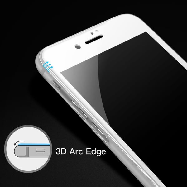Skjermbeskyttelse iPhone 8 Plus herdet glass / 3D heldekkende - hvit