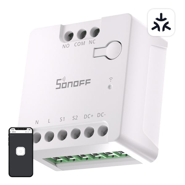 SONOFF MINI-D Smart WiFi Matter Switch (AC/DC 12-48V, tørr kontakt)