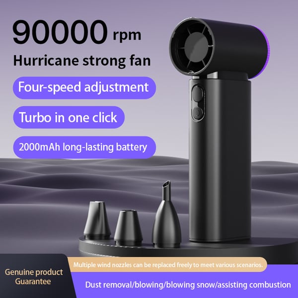 GY01 Hurricane Force Mini Fan: Kraftig og bærbar kjøling Black