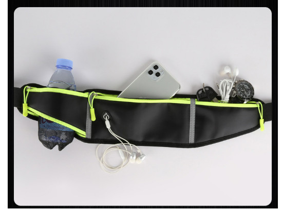 Marathon Triple Pouch Hydration Belt Black