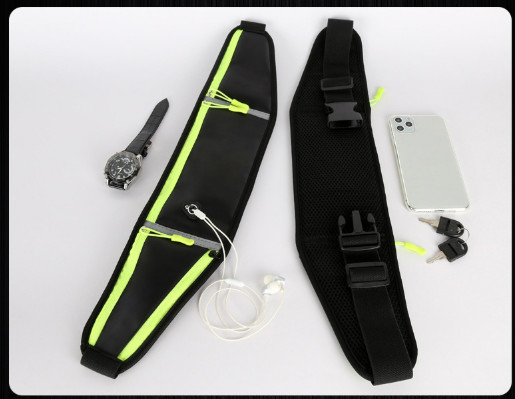Marathon Triple Pouch Hydration Belt Black