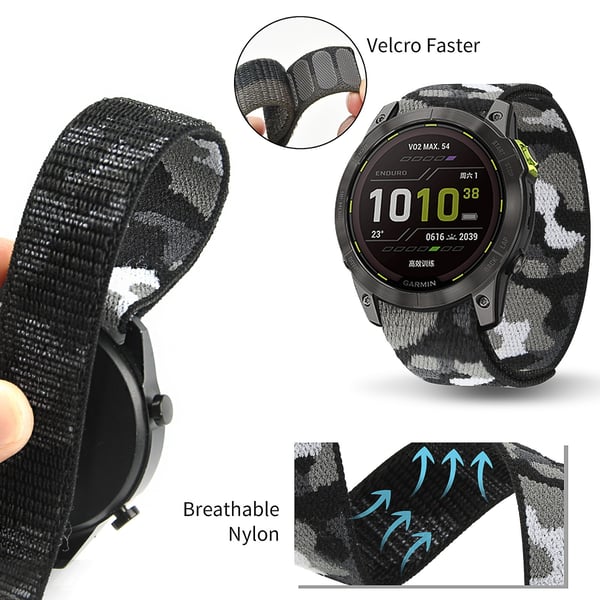 Nylon klokke reim for Garmin Fenix 7X/7/6/5 MultiColor 26 mm