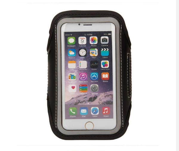Sportsarmbånd for løping (Stor: Passer opptil 7 tommer) Black+Sliver