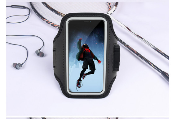 Sportsarmbånd for løping (Stor: Passer opptil 7 tommer) Black+Sliver