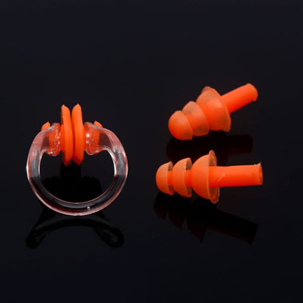Silikoninen uintikelmu ja -tulppasetti Orange