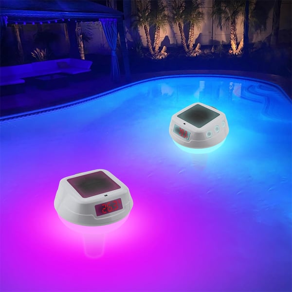 Trådløst flytende bassengtermometer med LED-skjerm Blue