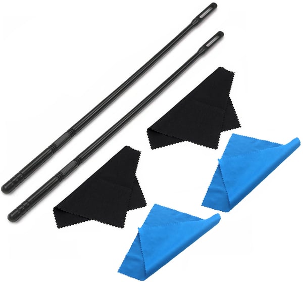 Rensesett for fløyte med pussestav og pusseklut Black+Blue
