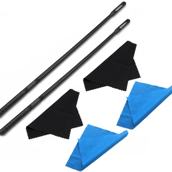 Rensesett for fløyte med pussestav og pusseklut Black+Blue