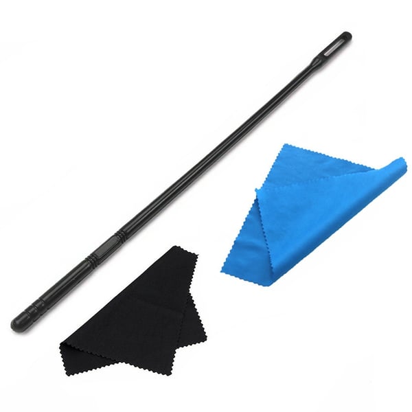 Rensesett for fløyte med pussestav og pusseklut Black+Blue