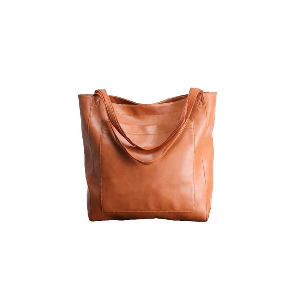 Tyylikäs PU-nahkainen olkalaukku naisille - tilava vintage-laukku Brown