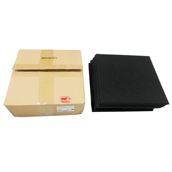 Veggfliser i filt - 12 lydisolerende paneler Black
