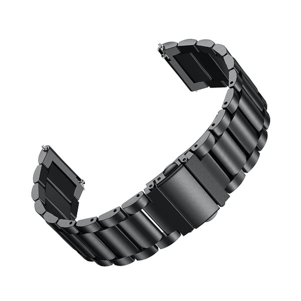 Klokkereim i rustfritt stål – komfortabel og sikker passform Black 18 mm