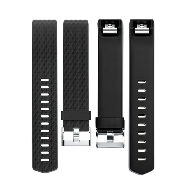 Klokkereim til Fitbit Charge 2 i svart silikon (L)