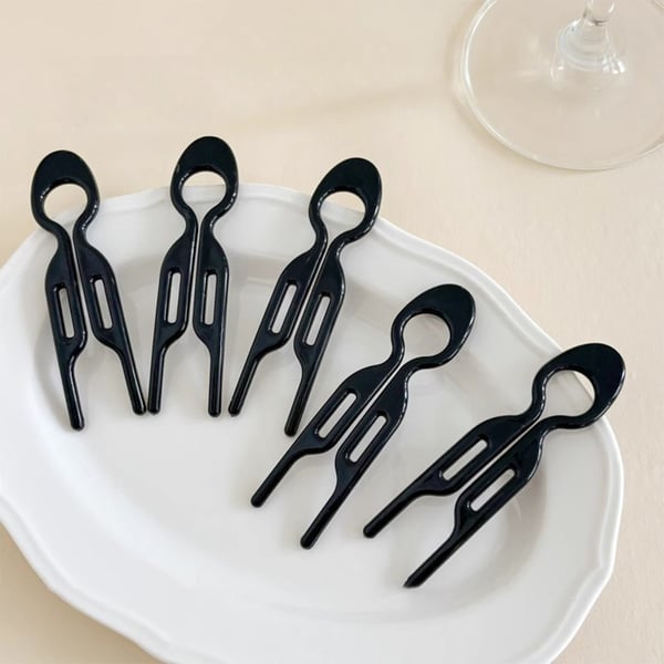 Franske hårnåler, U-formet, 5 stk. Black