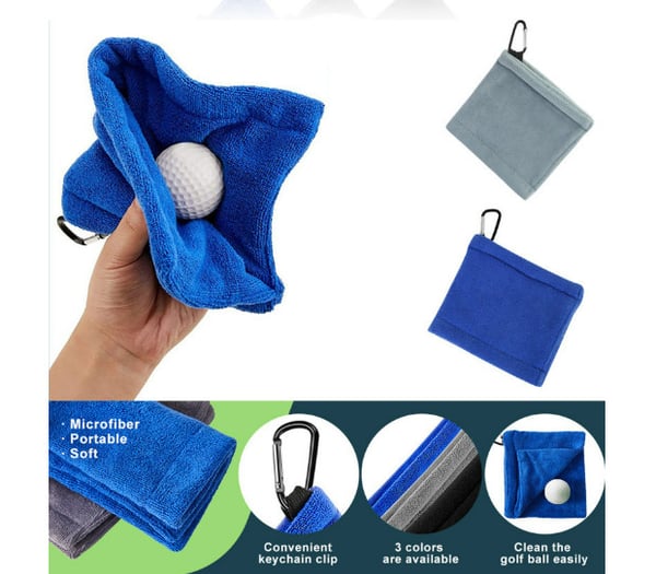 Golfpallon pyyhe klipsillä Blue