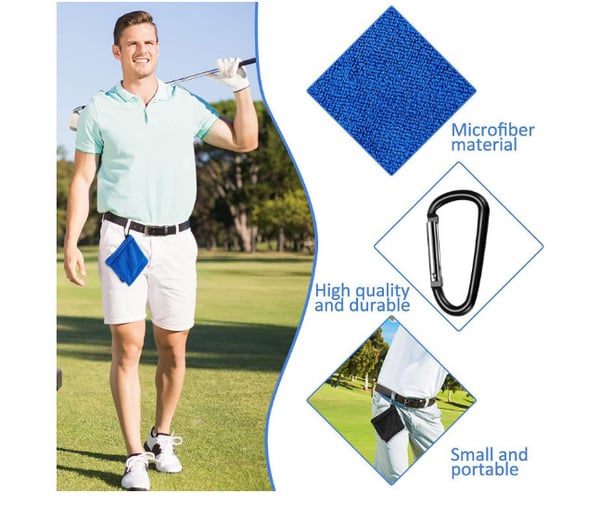 Golfpallon pyyhe klipsillä Blue