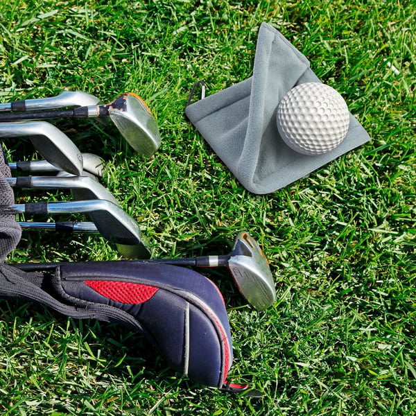 Golfboldhåndklæde med klips Grey