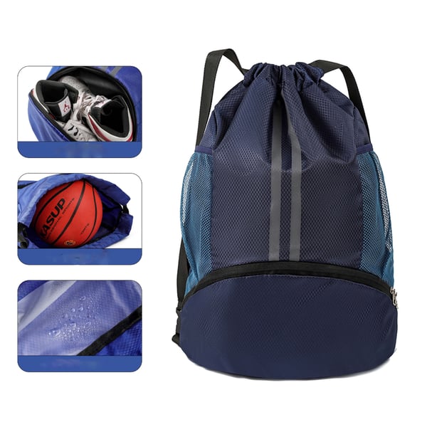 Suuri tilava koripalloreppu kengälokerolla NavyBlue