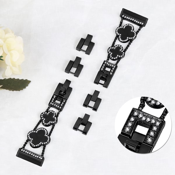 Cloverlink-ranneke Fitbit Versa 3/4/Sense 2:lle Black