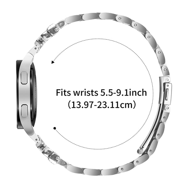 Galaxy Watch 4/5/6 -metalliranneke Silver