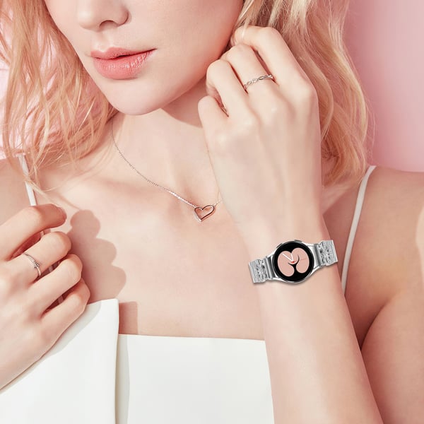 Galaxy Watch 4/5/6 -metalliranneke Silver
