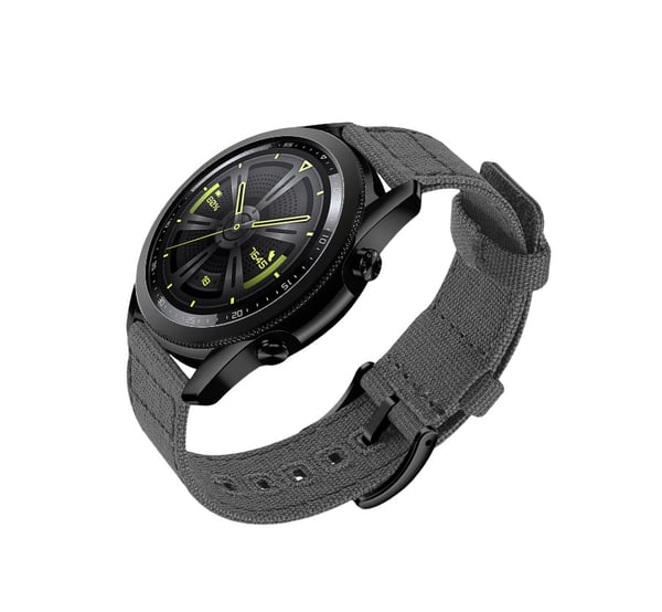 Vævet lærredsrem med hurtigudløser til Huawei GT4 DarkGrey 20 mm