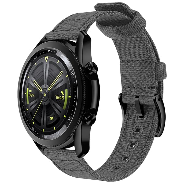 Vævet lærredsrem med hurtigudløser til Huawei GT4 DarkGrey 20 mm