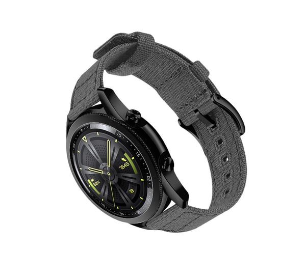 Vævet lærredsrem med hurtigudløser til Huawei GT4 DarkGrey 20 mm
