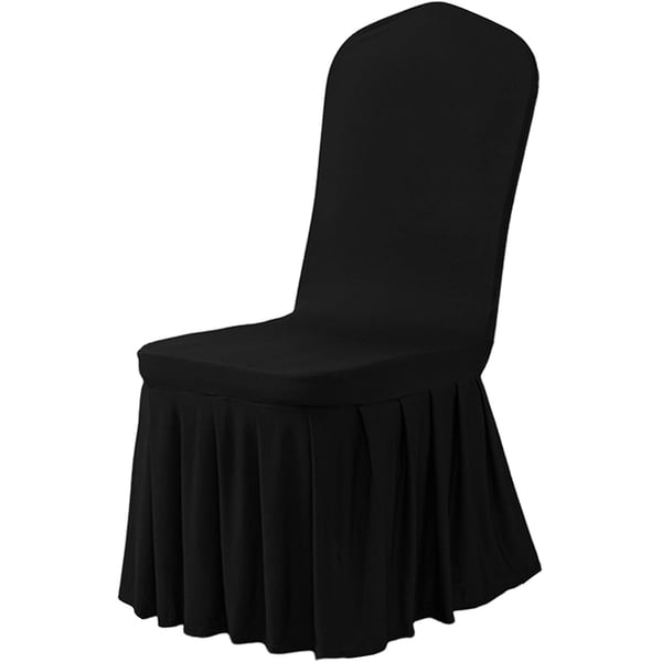 Joustavat laskostetut tuolinpäälliset (2 kpl) Black