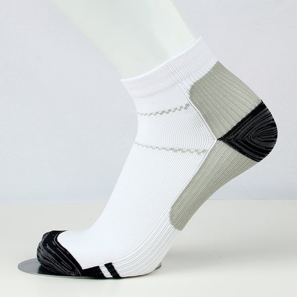 Kompressiosukat naisille ja miehille, liukumattomat urheilusukat (5 paria) grey+white L