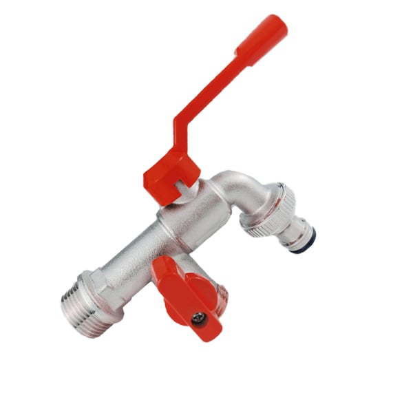 Messing Dobbelt Vandhane med Quick Connect Model 1