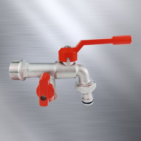 Messing Dobbelt Vandhane med Quick Connect Model 1