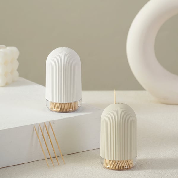 Moderne Tannpirkerholder Stilig og Praktisk Oppbevaring Beige