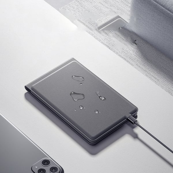 Tri-Fold Läder Bluetooth Tangentbord - Portabelt & Stilrent