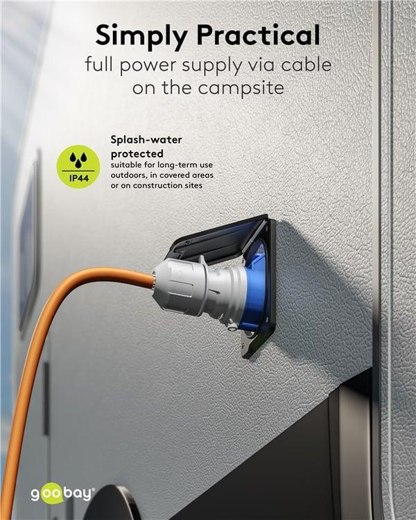 CEE-adapterkabel, kontakt med jord til CEE hun, 1,5 m