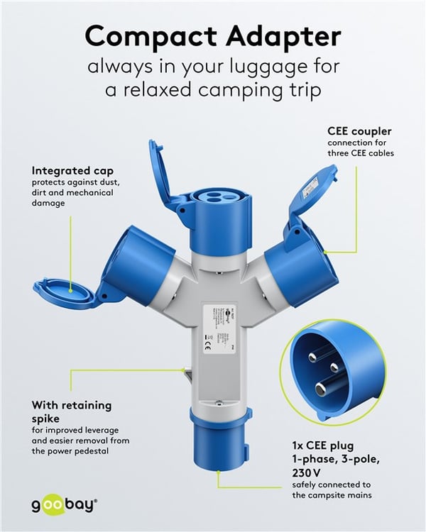 CEE-adapter, CEE hane till 3x CEE hona