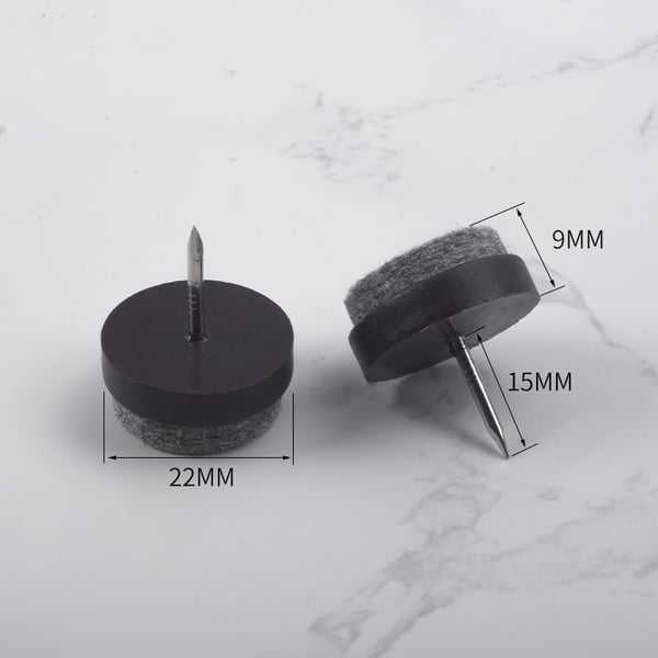 200 Pak Møbelglidere - Brun 22mm - Forbedret Stabilitet