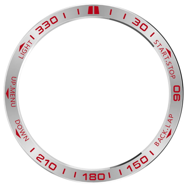 Premium Garmin Tactix 8 51mm AMOLED Bezel - Sølv & Rød Aksent