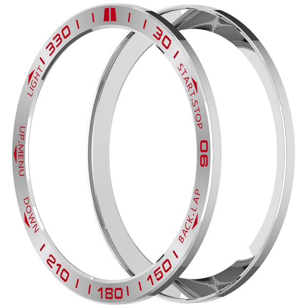 Premium Garmin Tactix 8 51mm AMOLED Bezel - Sølv & Rød Aksent