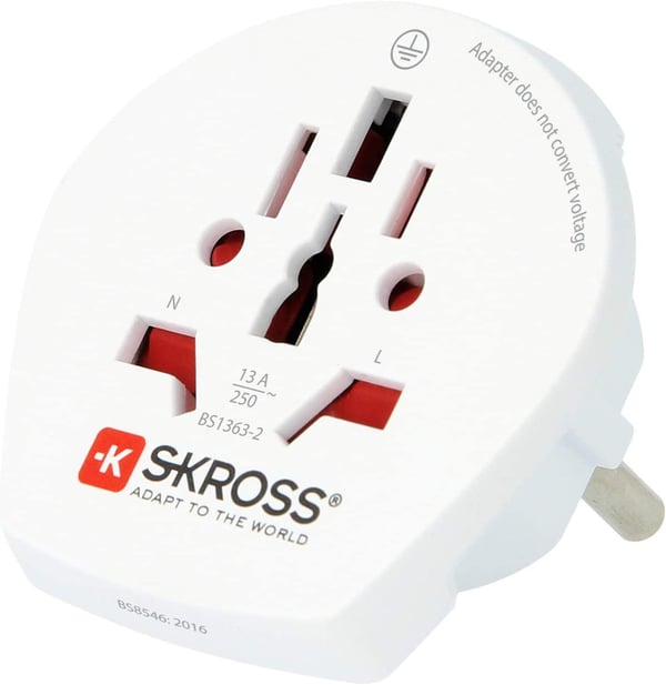 World to Europe travel adapter - Bulk (white)