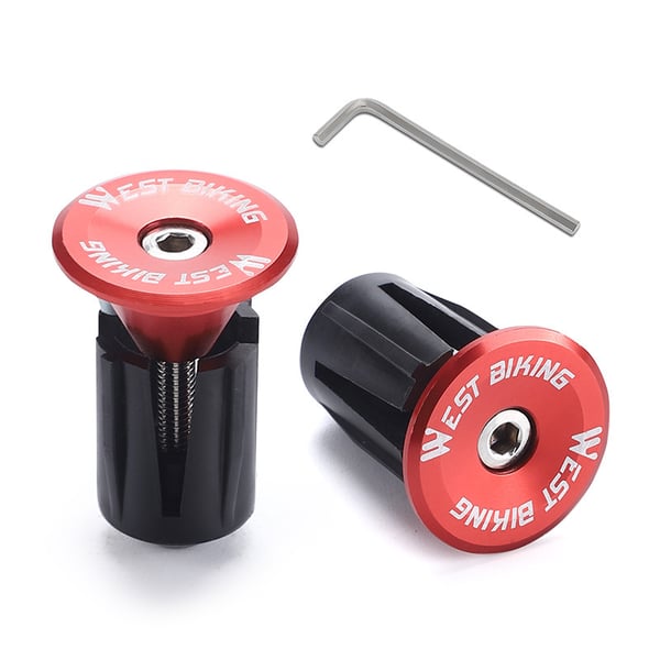 Aluminiumslegering Cykelstyr Endepropper med Skruenøgle Red
