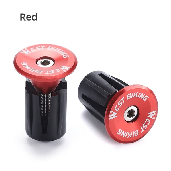 Aluminiumslegering Cykelstyr Endepropper med Skruenøgle Red