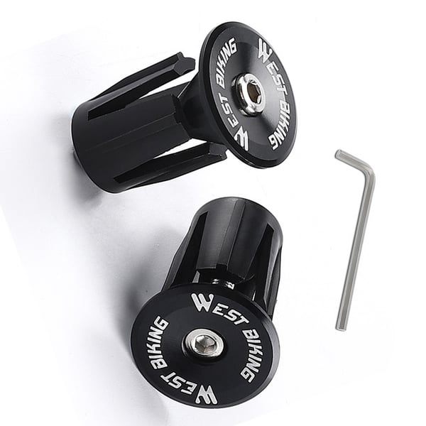 Aluminiumslegering Cykelstyr Endepropper med Skruenøgle Black